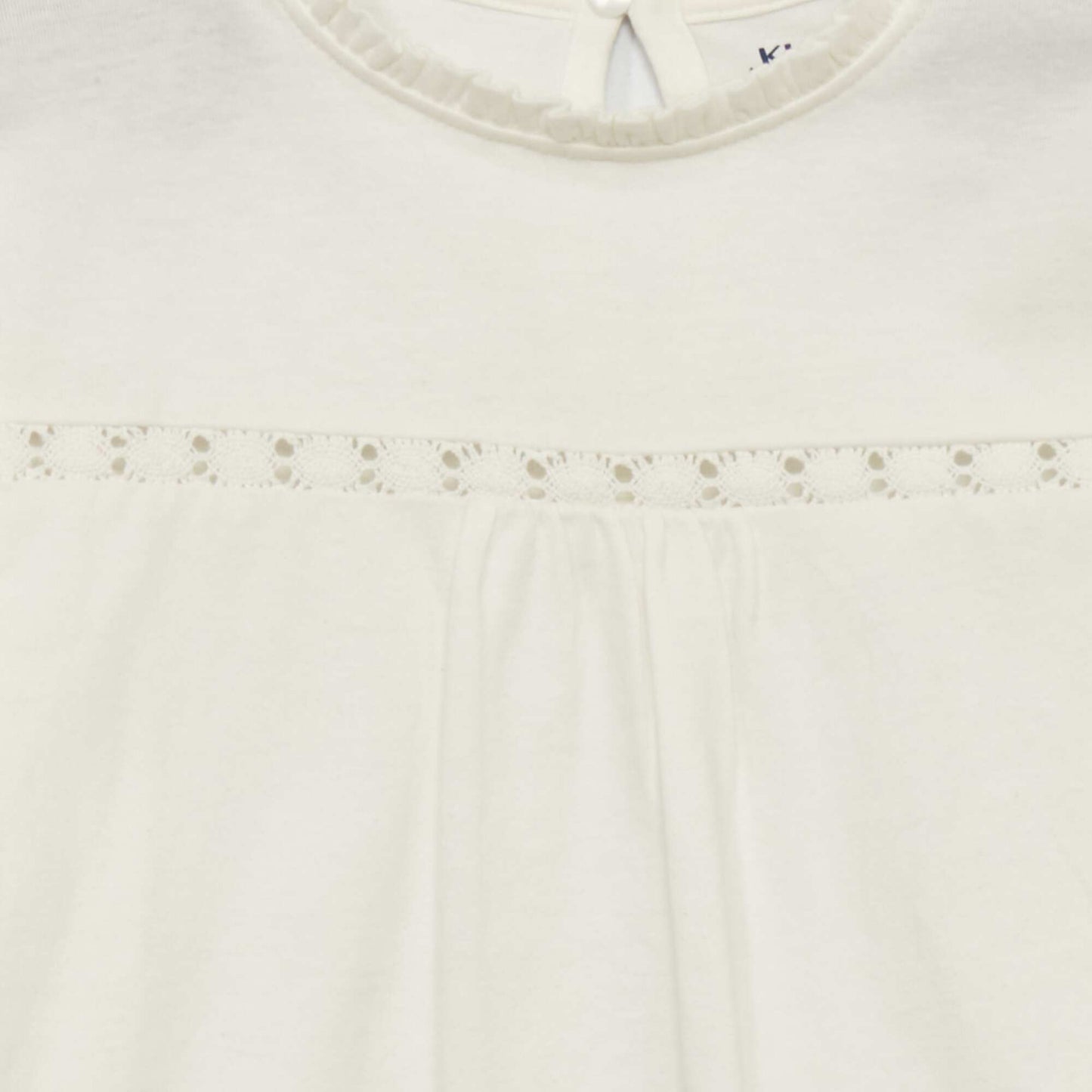 T-shirt with lace sleeves White