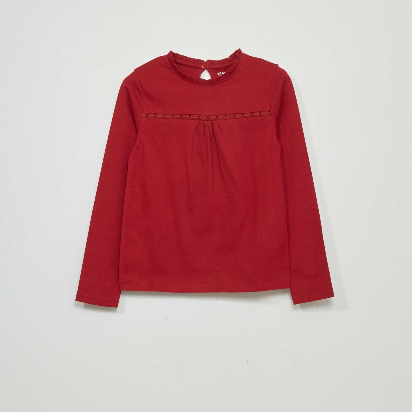 T-shirt with lace sleeves RED