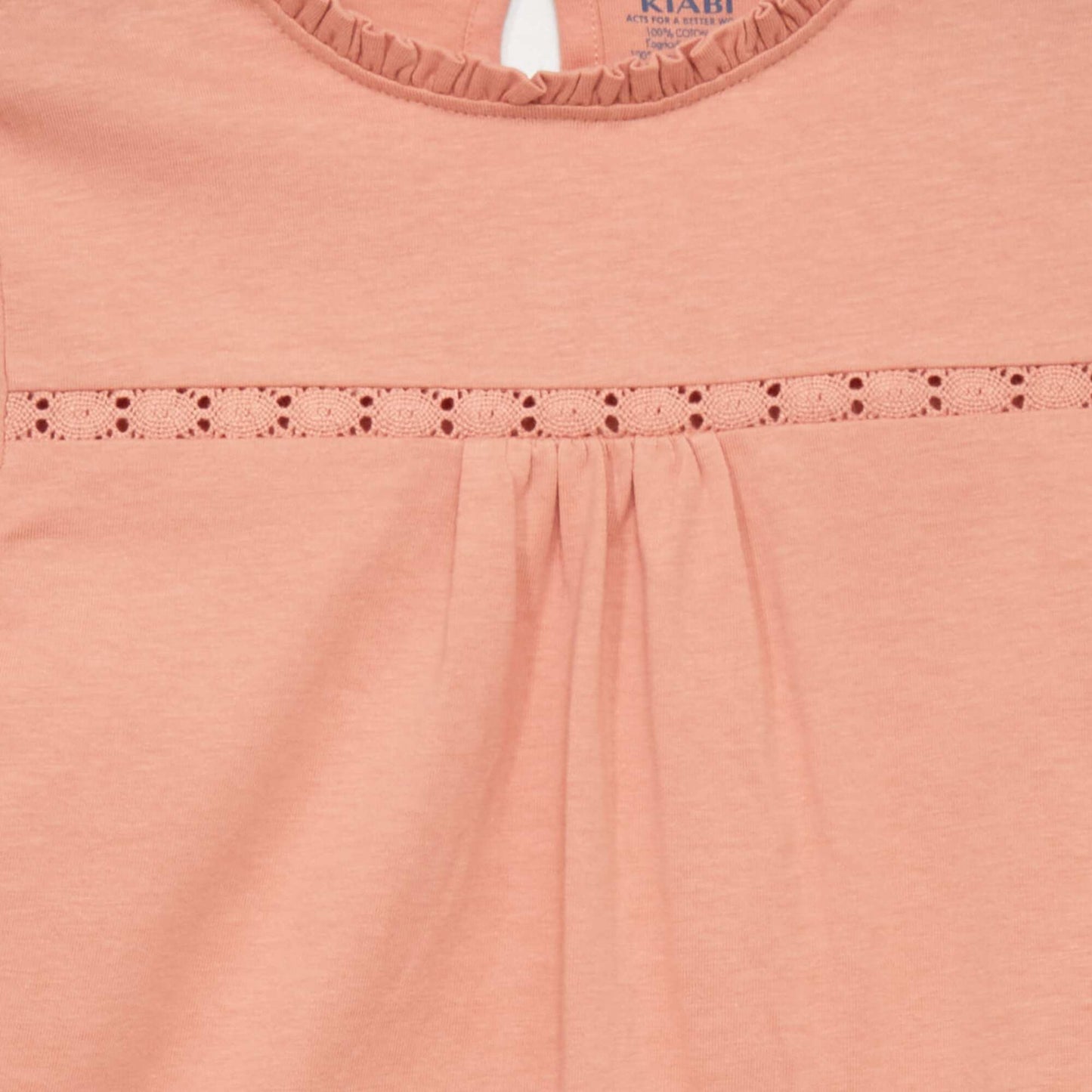 T-shirt with lace sleeves pink