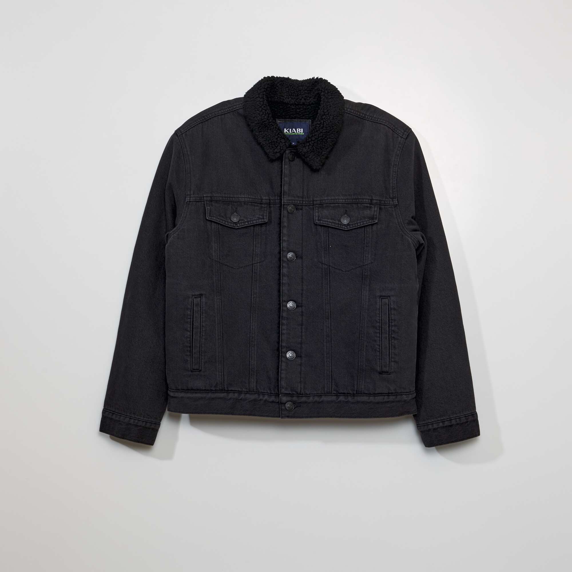 Denim jacket with sherpa BLACK DENIAL Kiabi Arabie