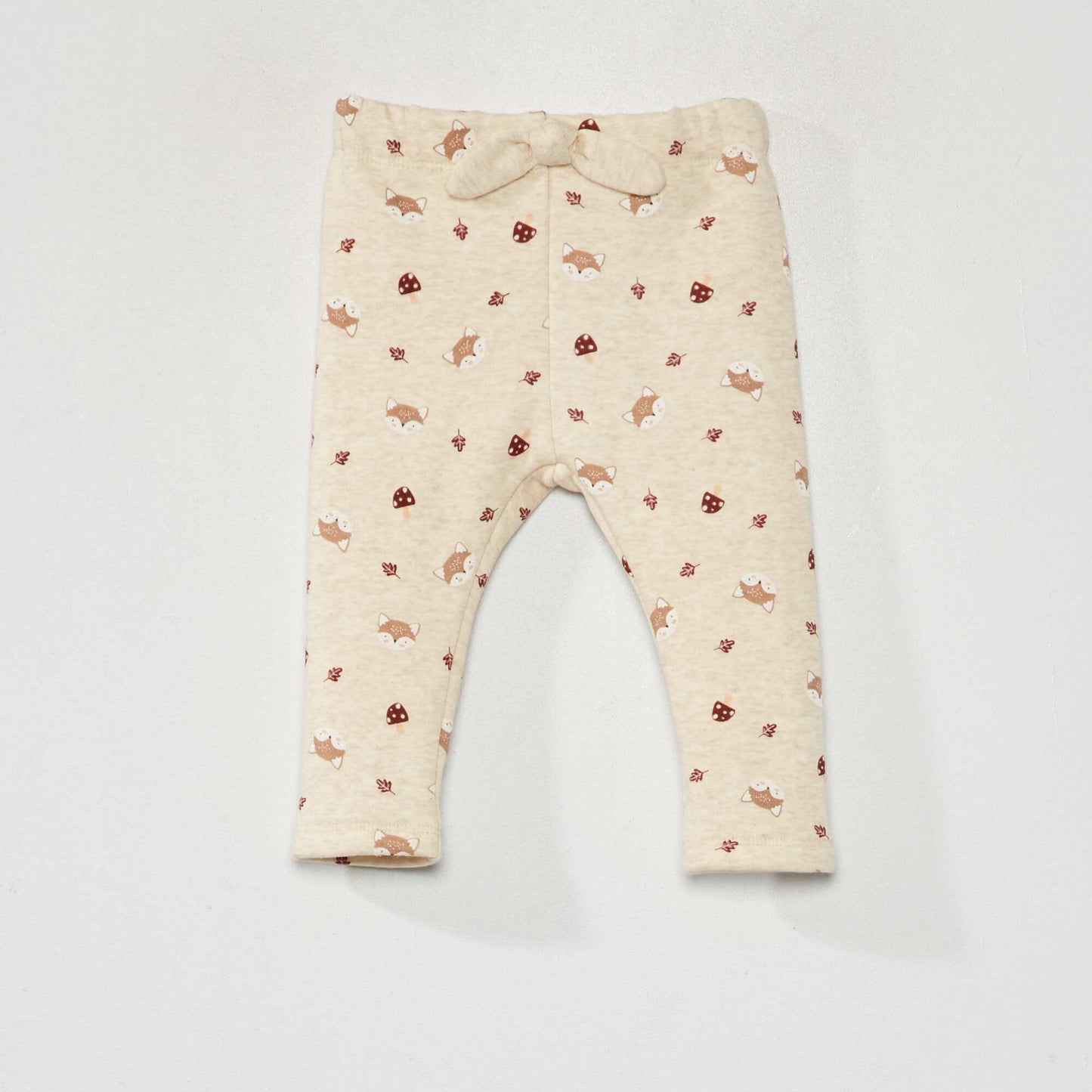 Printed sweatshirt fabric trousers - Super warm BEIGE FOX