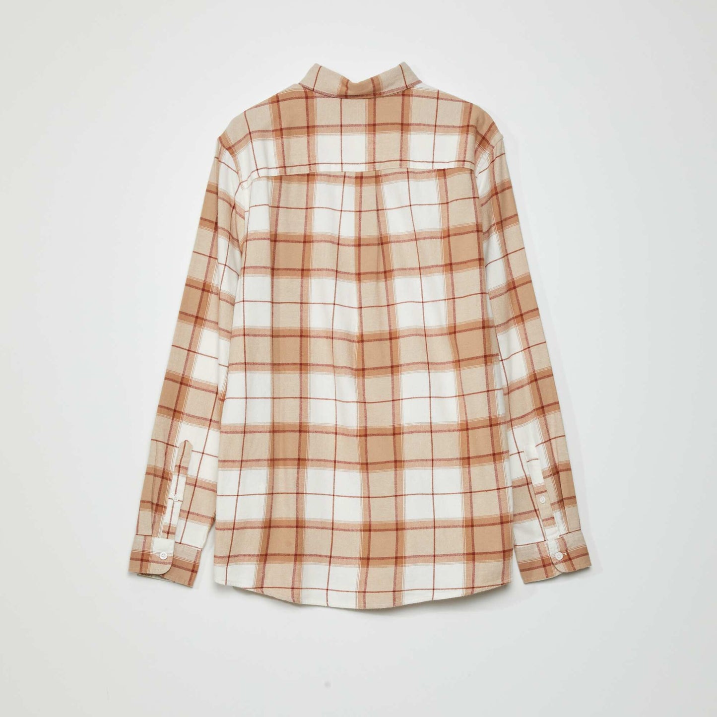 Straight flannel shirt Beige/brown