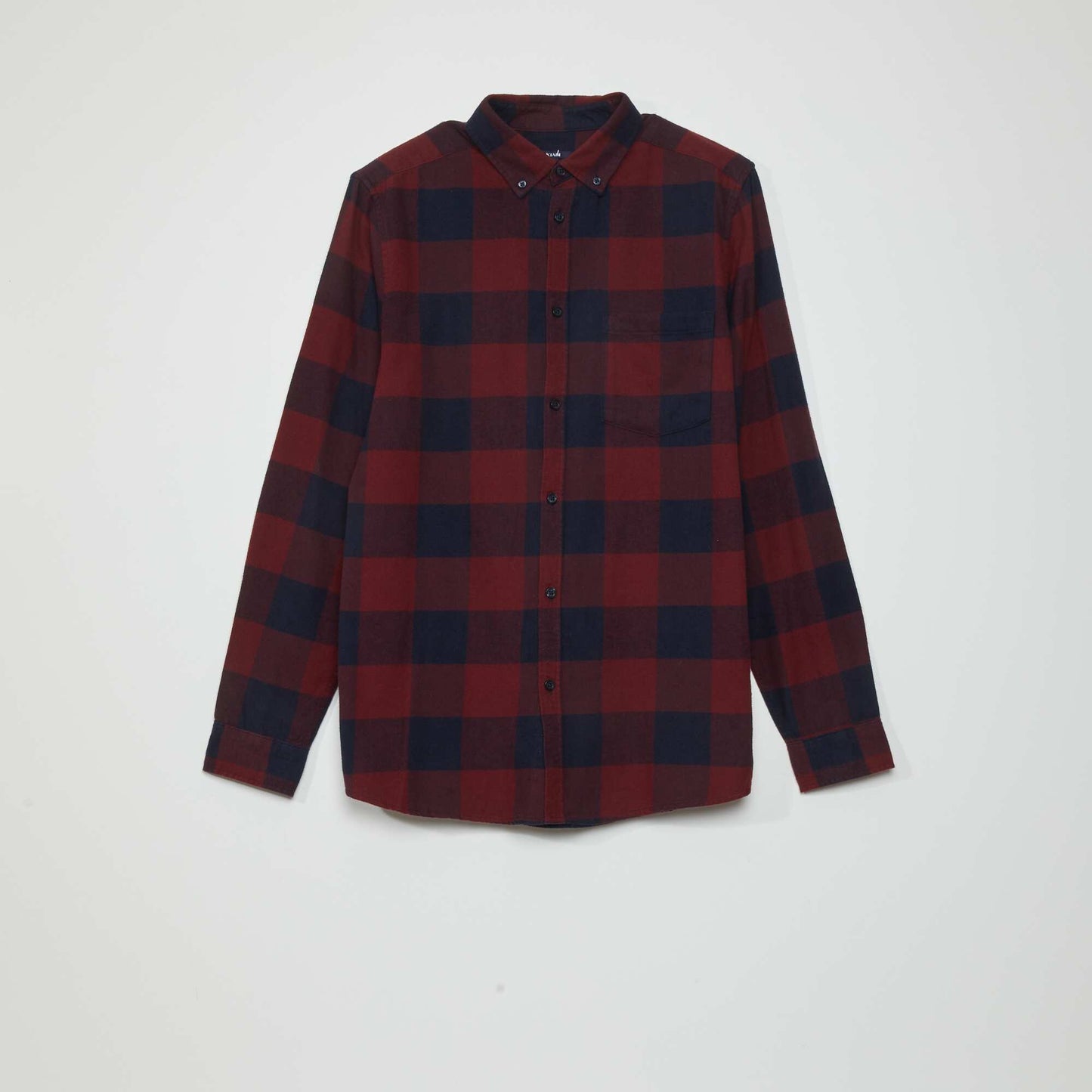 Straight flannel shirt Red