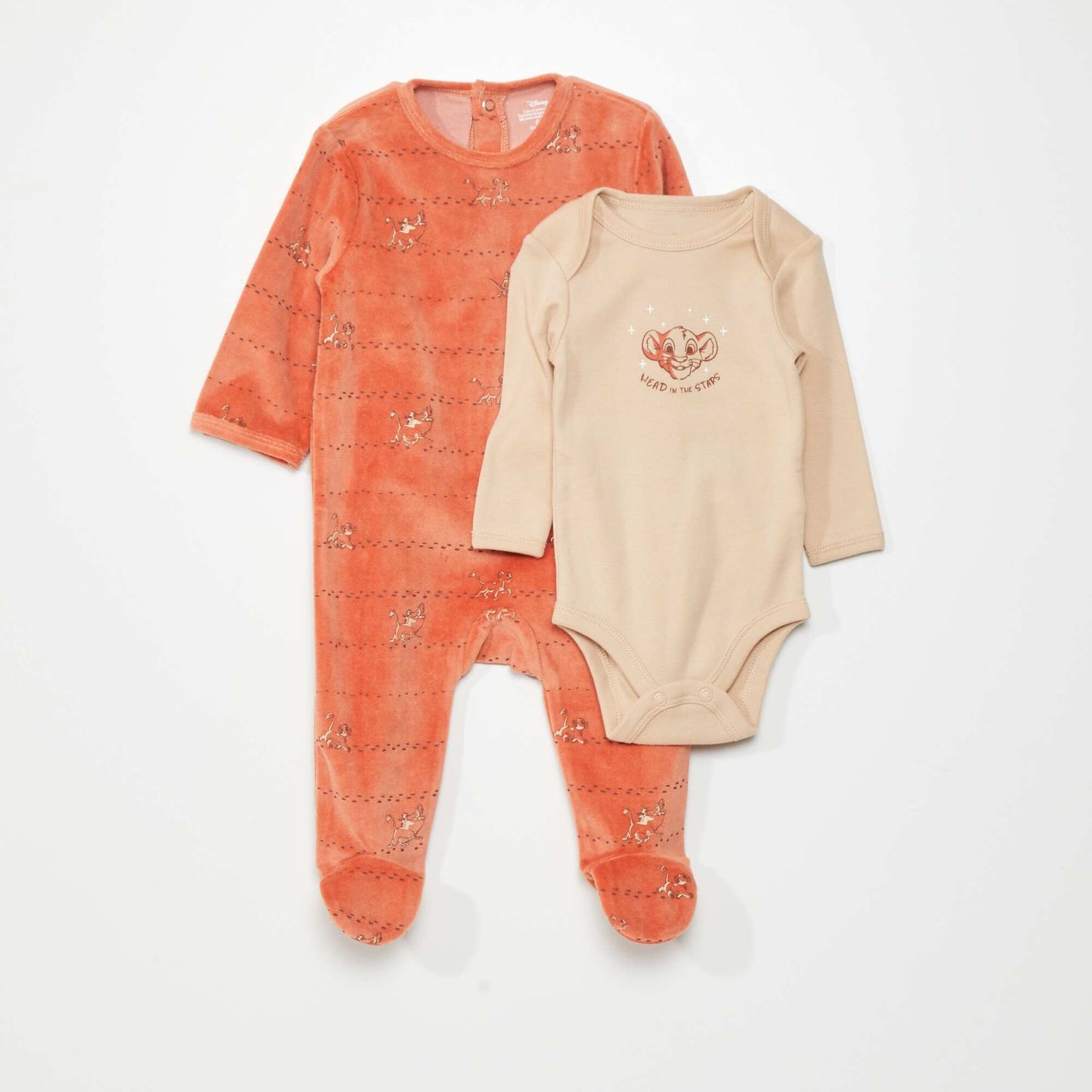 Simba pack of 1 velour sleepsuit + 1 cotton bodysuit simba