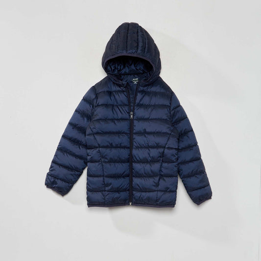 Padded jacket made from recycled bottles blue