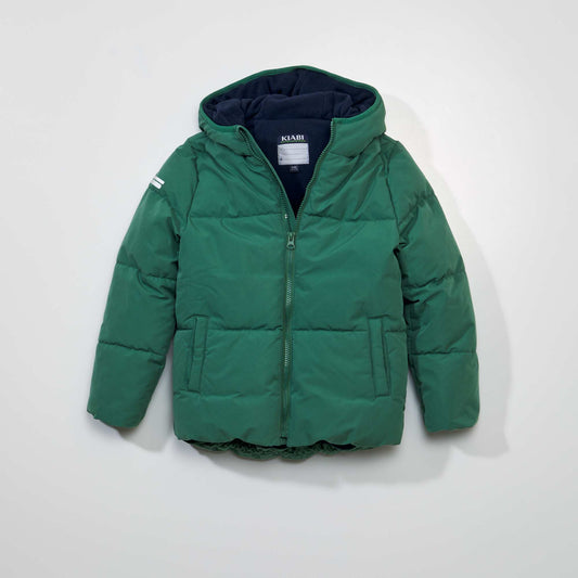 Padded jacket made from recycled bottles LEAF GREEN