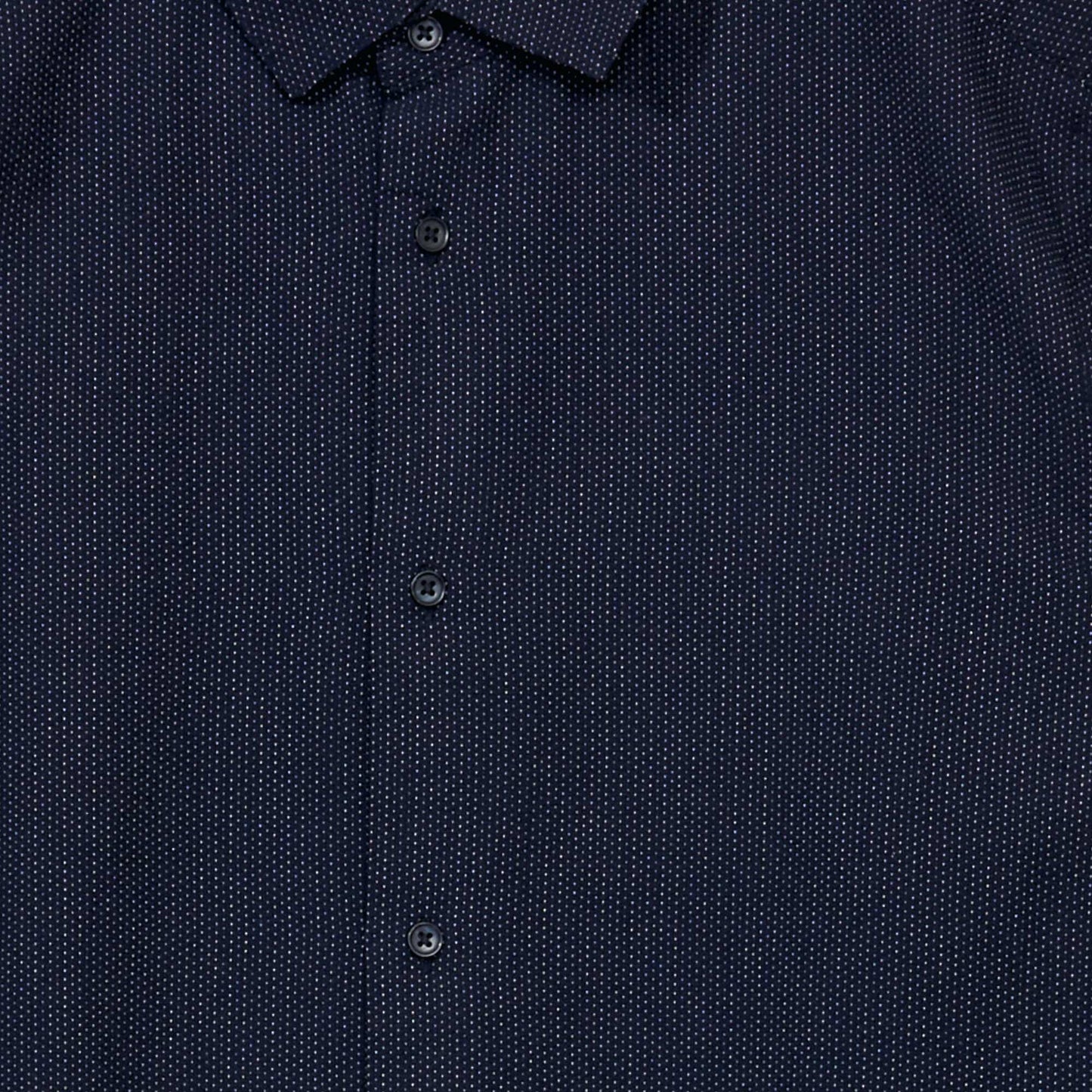 Patterned cotton shirt DOBBY BLUE