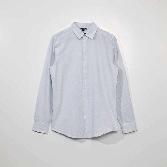 Patterned cotton shirt DOBBY WHITE