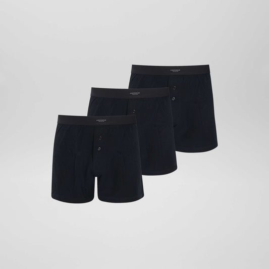Pack of 3 plain boxers LOT_BLACK