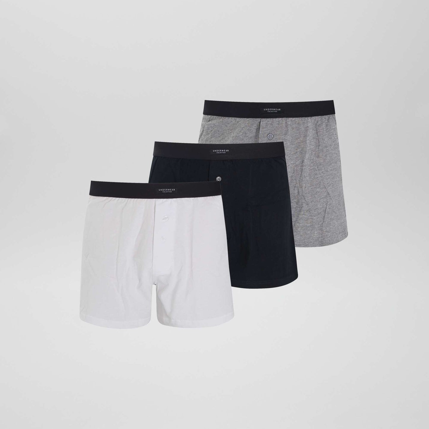 Pack of 3 plain boxers LOT_GREY