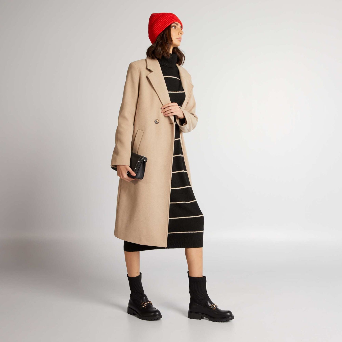 Wool-style coat BEIGE DOES