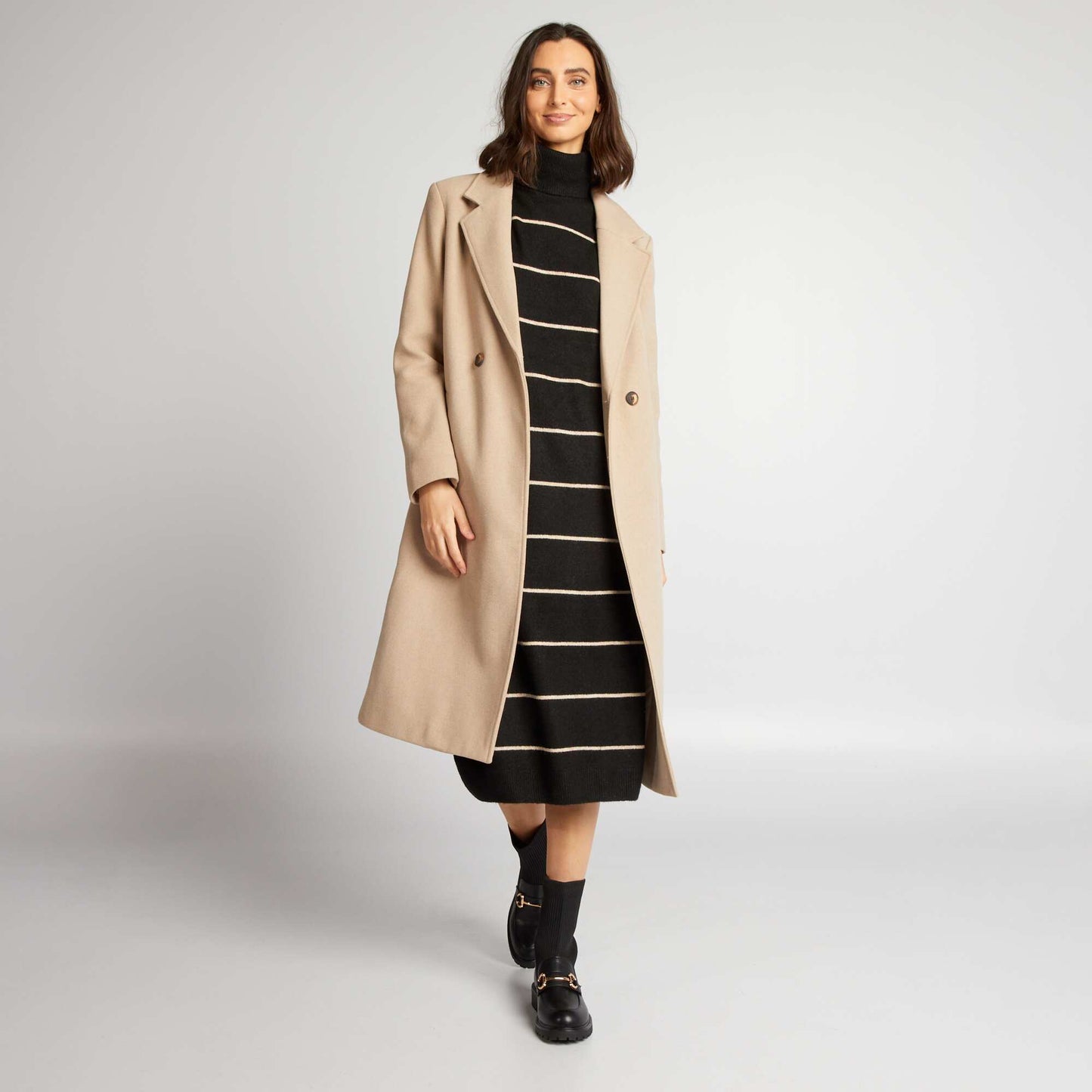 Wool-style coat BEIGE DOES