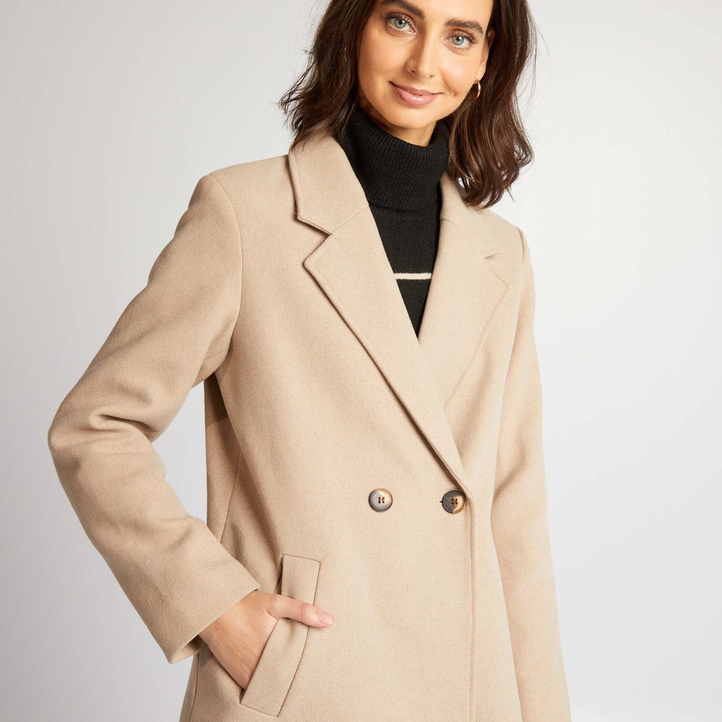 Wool-style coat BEIGE DOES