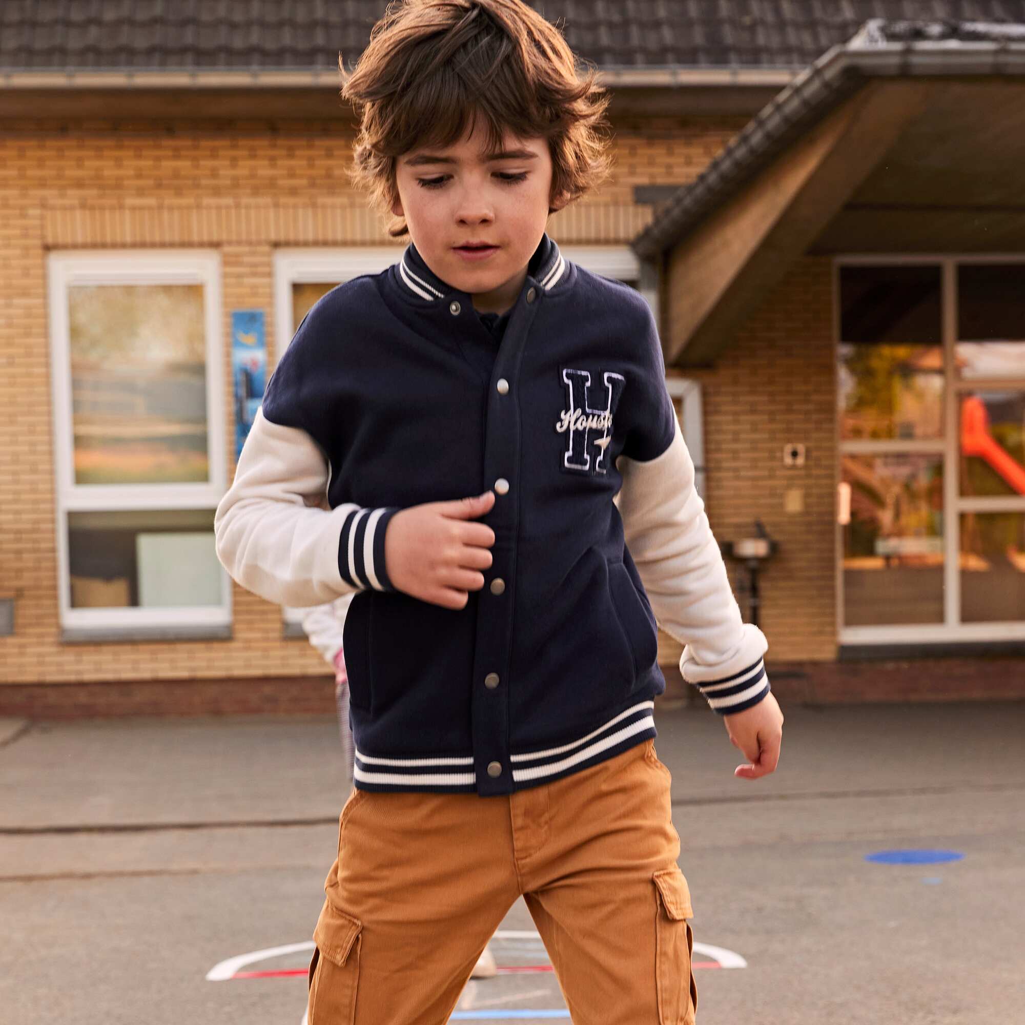Kiabi Varsity style sweatshirt fabric jacket Blue Saudi Arabia Kiabi KSA