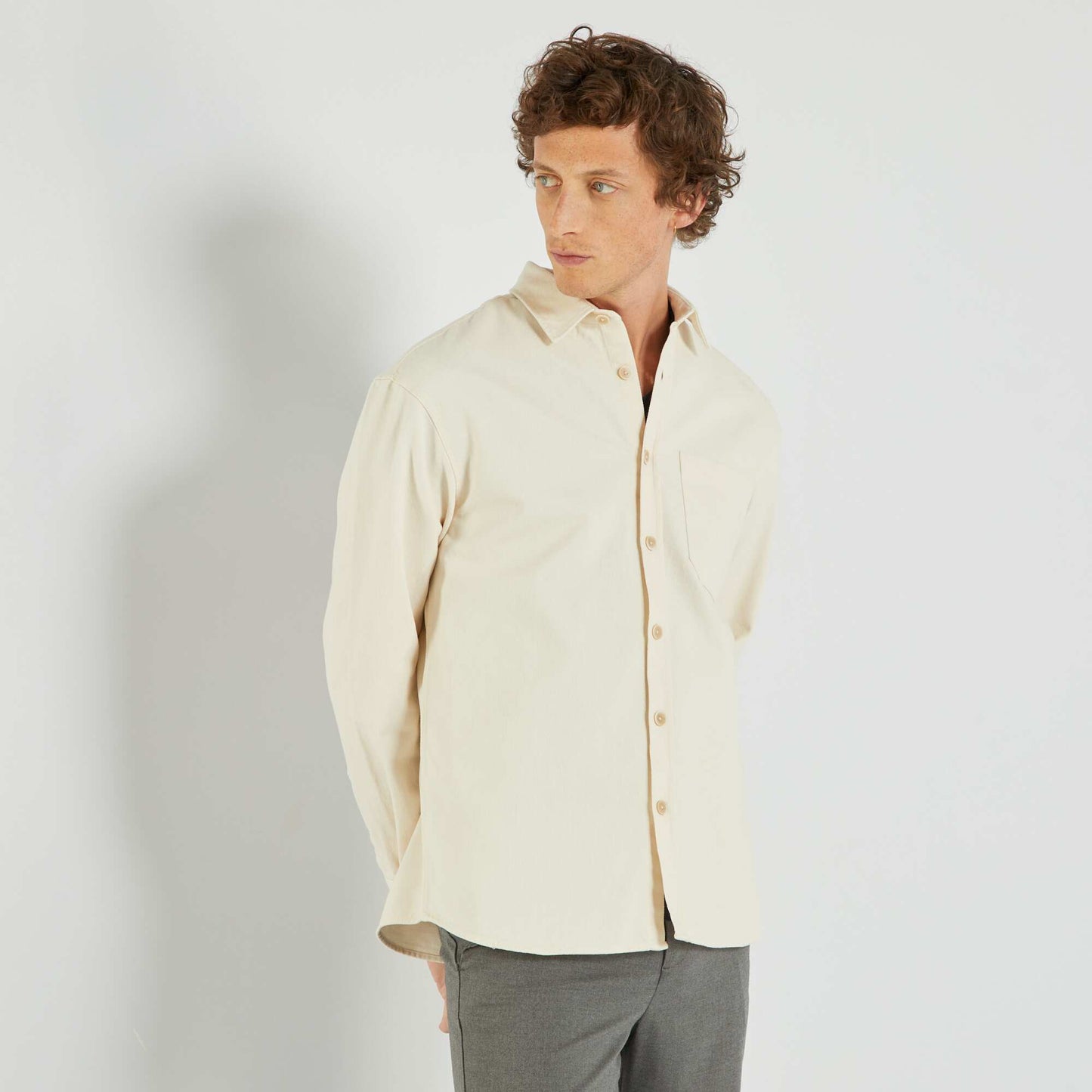 Denim overshirt BEIGE