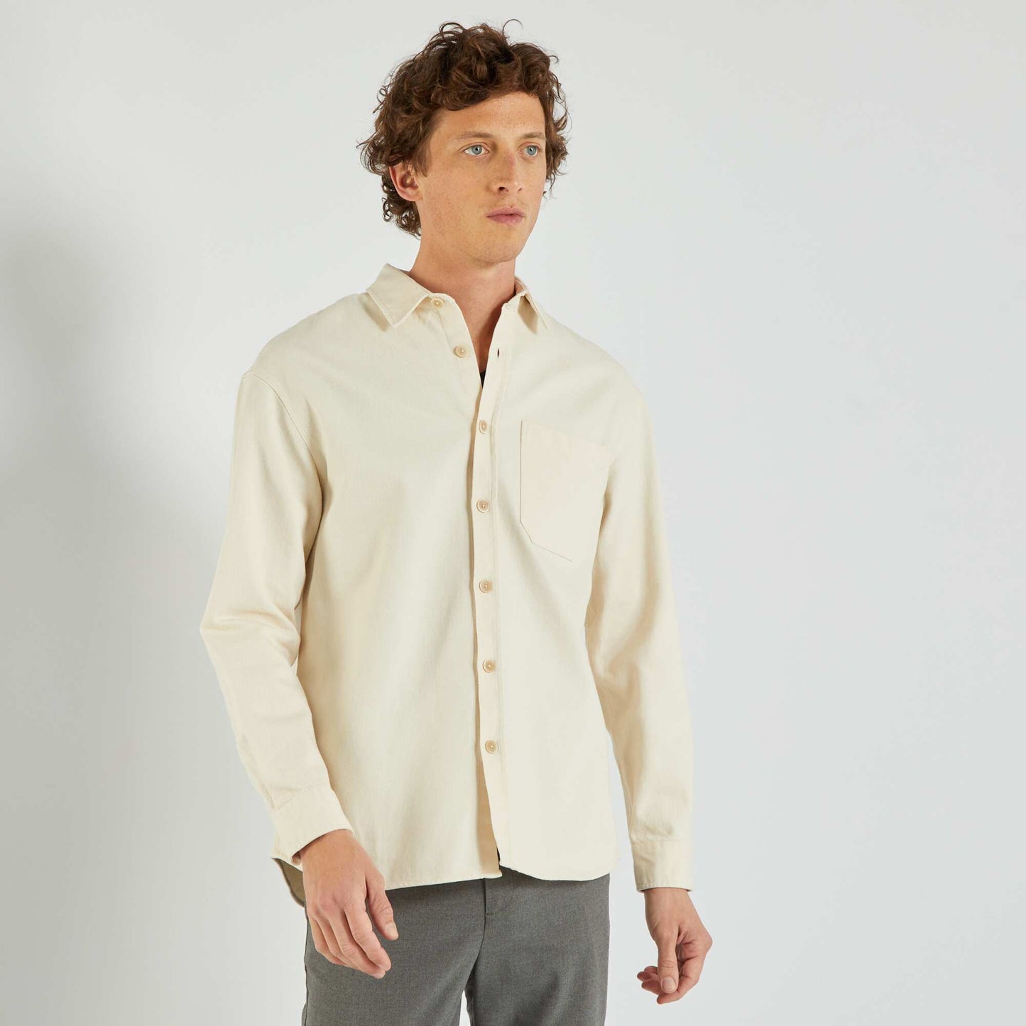 Denim overshirt BEIGE