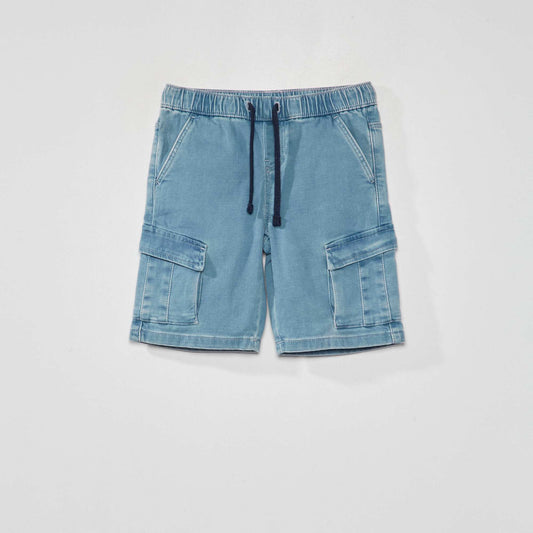 Denim Bermuda shorts with pockets Blue