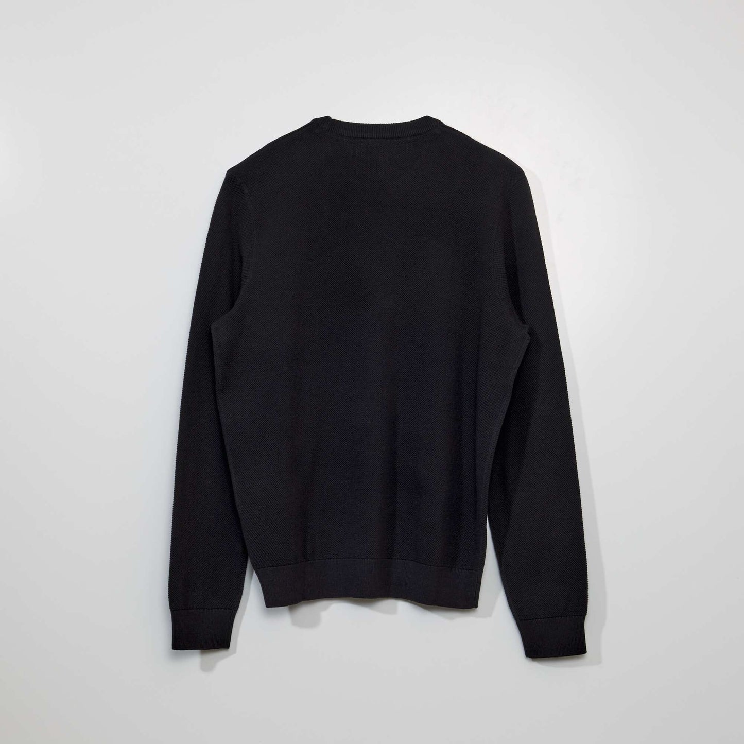 Honeycomb knit jumper black