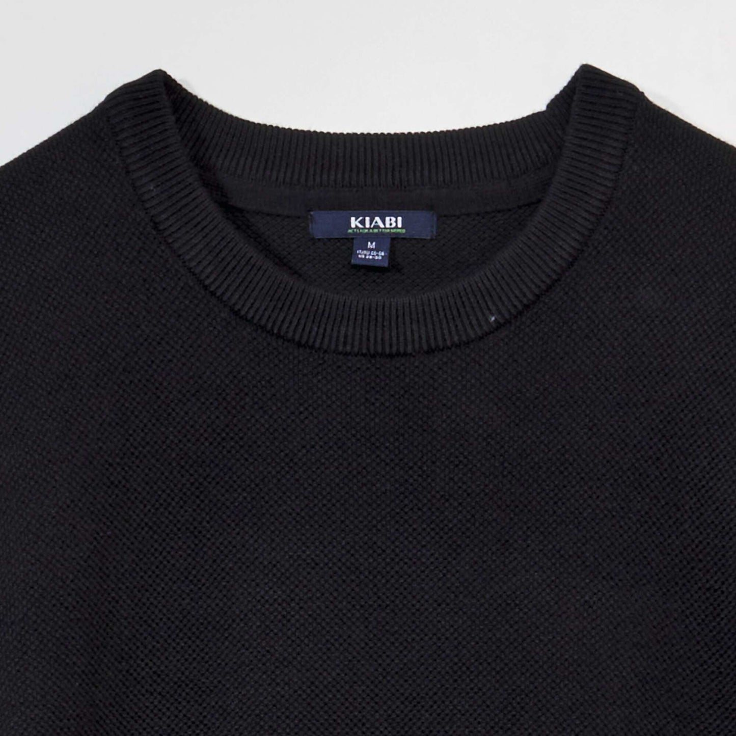 Honeycomb knit jumper black