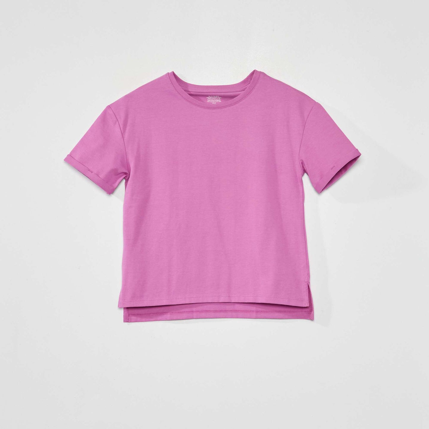 Jersey T-shirt with turn-ups iris pink