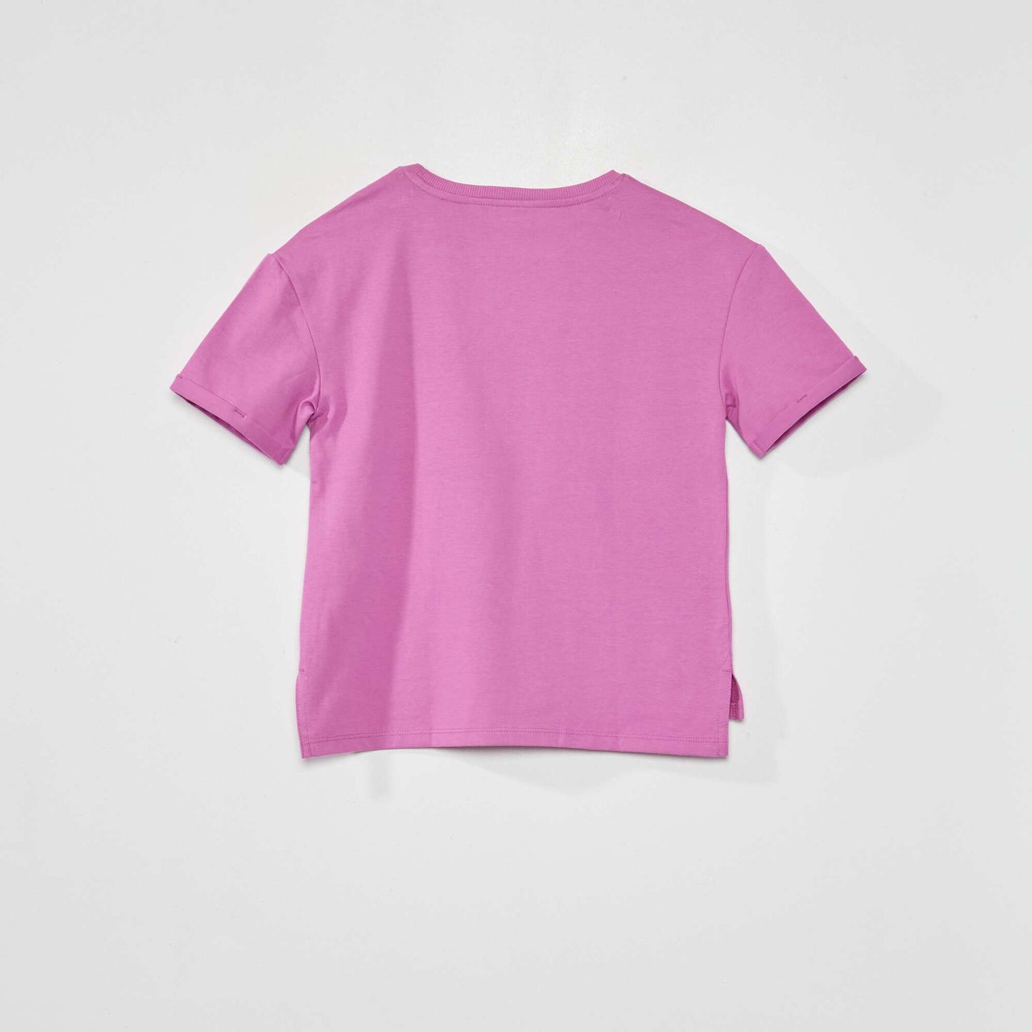 Jersey T-shirt with turn-ups iris pink