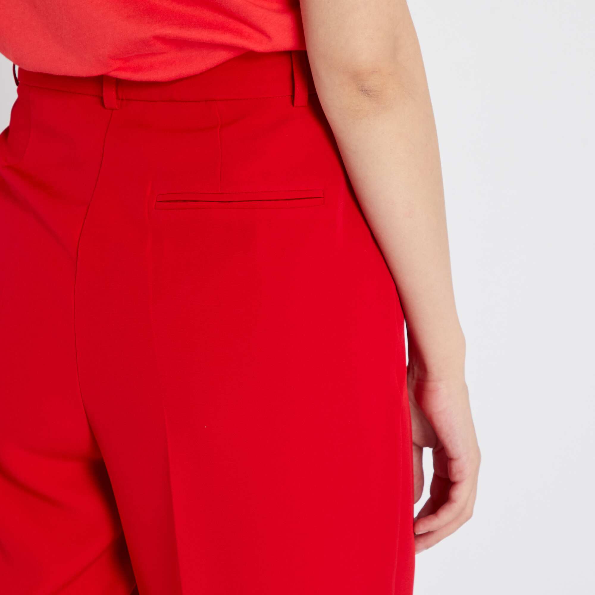 HIGH-WAIST CULOTTE TROUSERS - Burgundy | ZARA India