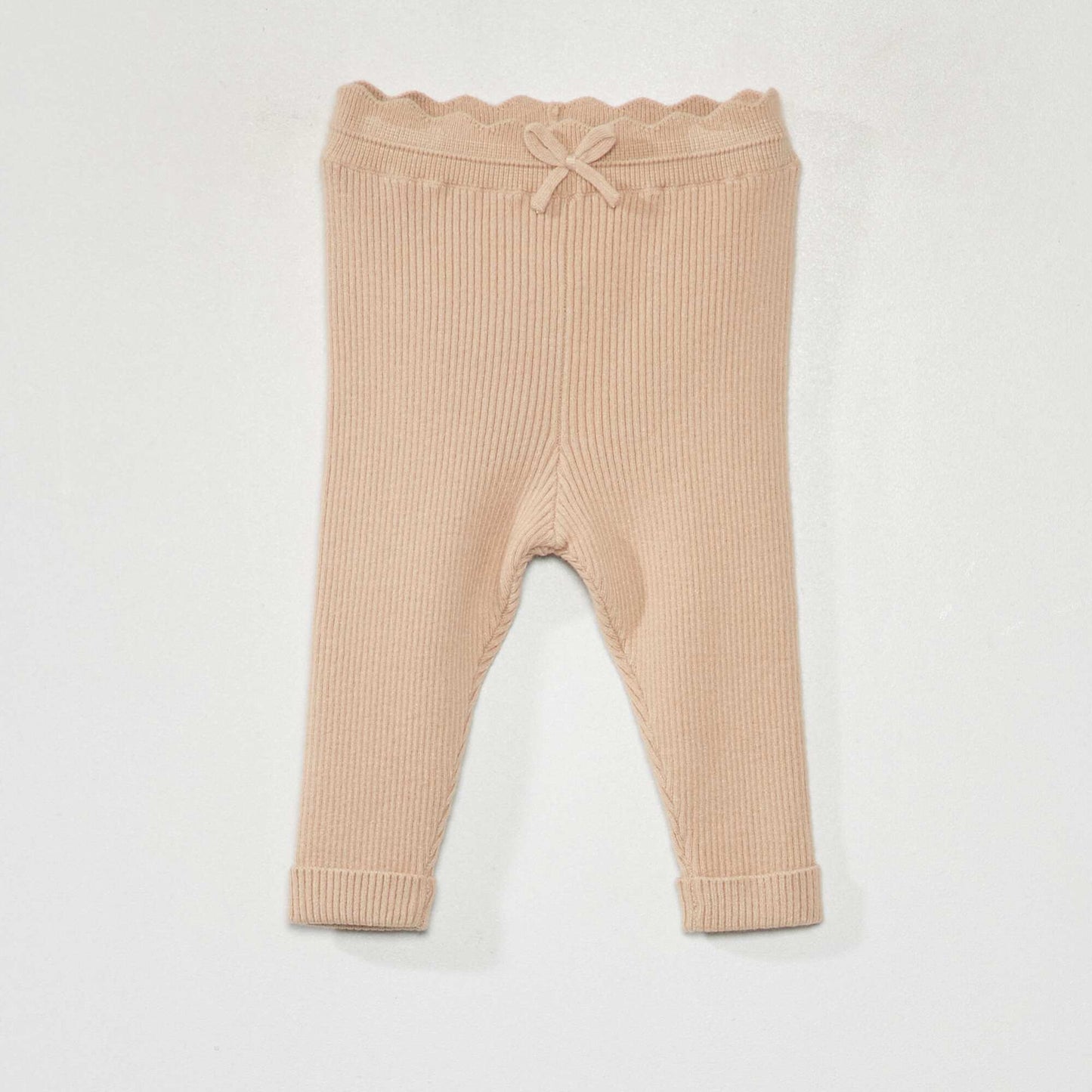 Ribbed knit leggings LIGHT BEIGE