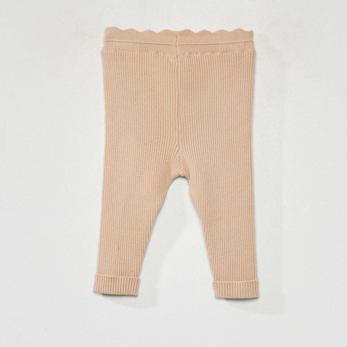 Ribbed knit leggings LIGHT BEIGE