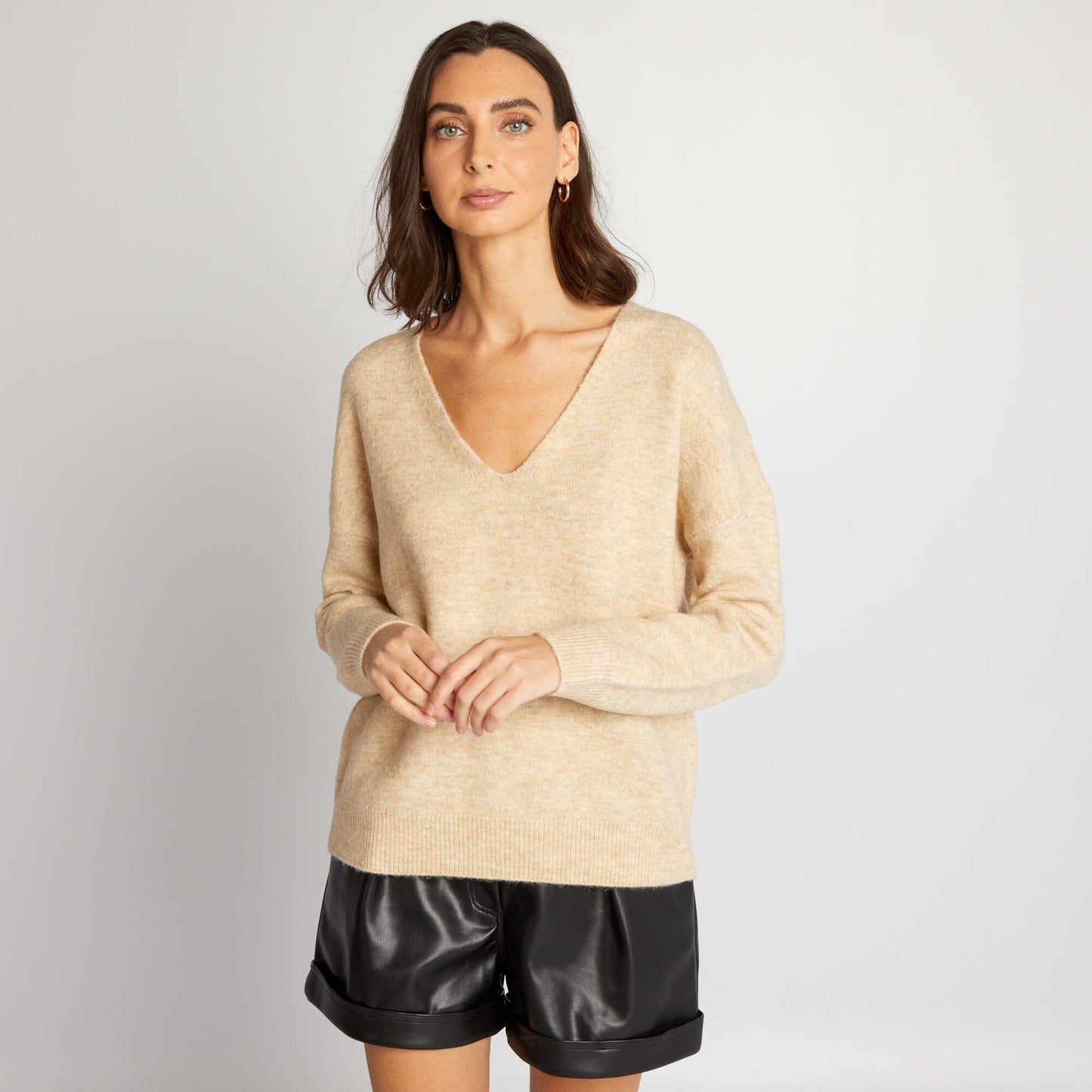 Sweater with drop shoulders B2801