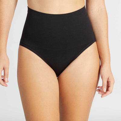High-waisted control briefs Black