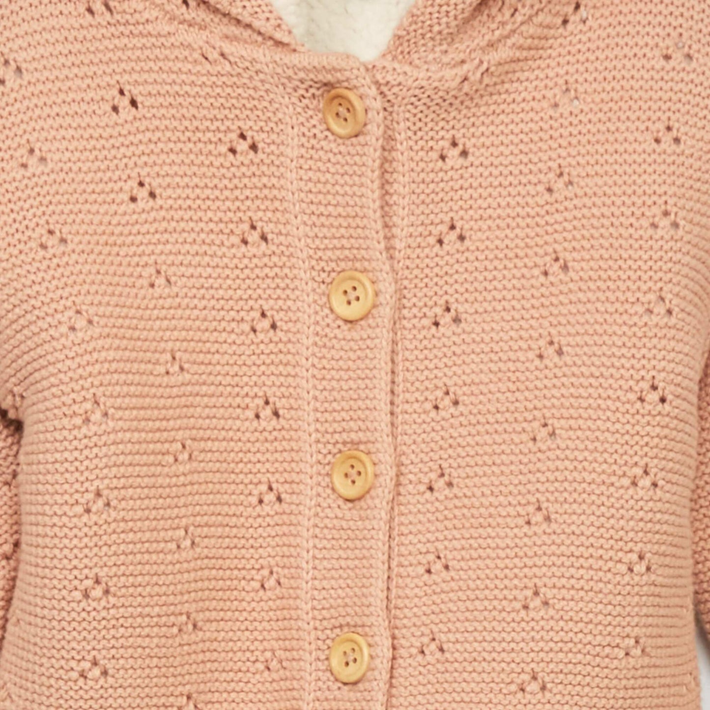 Knitted cardigan with sherpa lining MAHO PINK