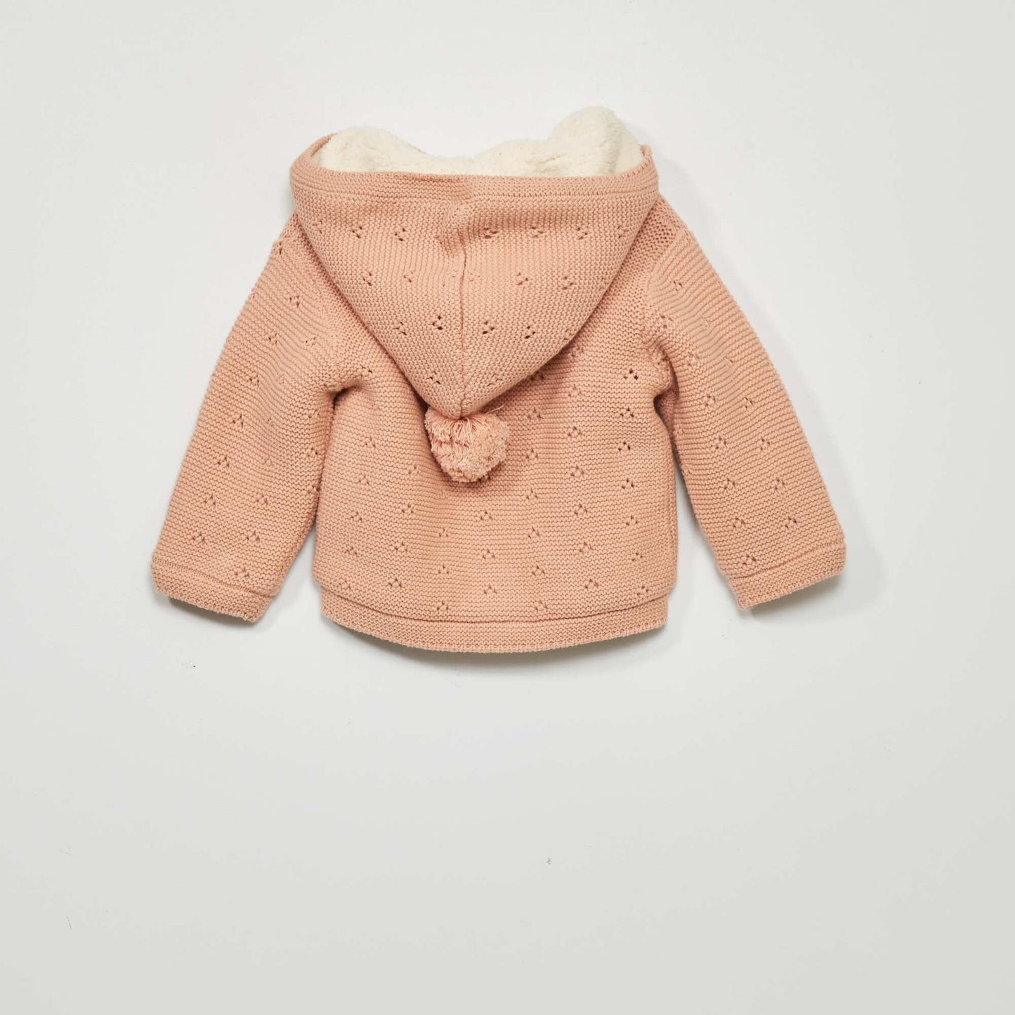 Knitted cardigan with sherpa lining MAHO PINK