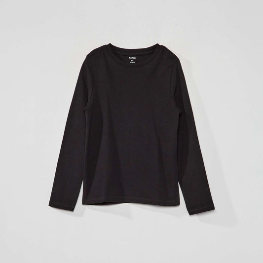 Plain long-sleeved T-shirt Black