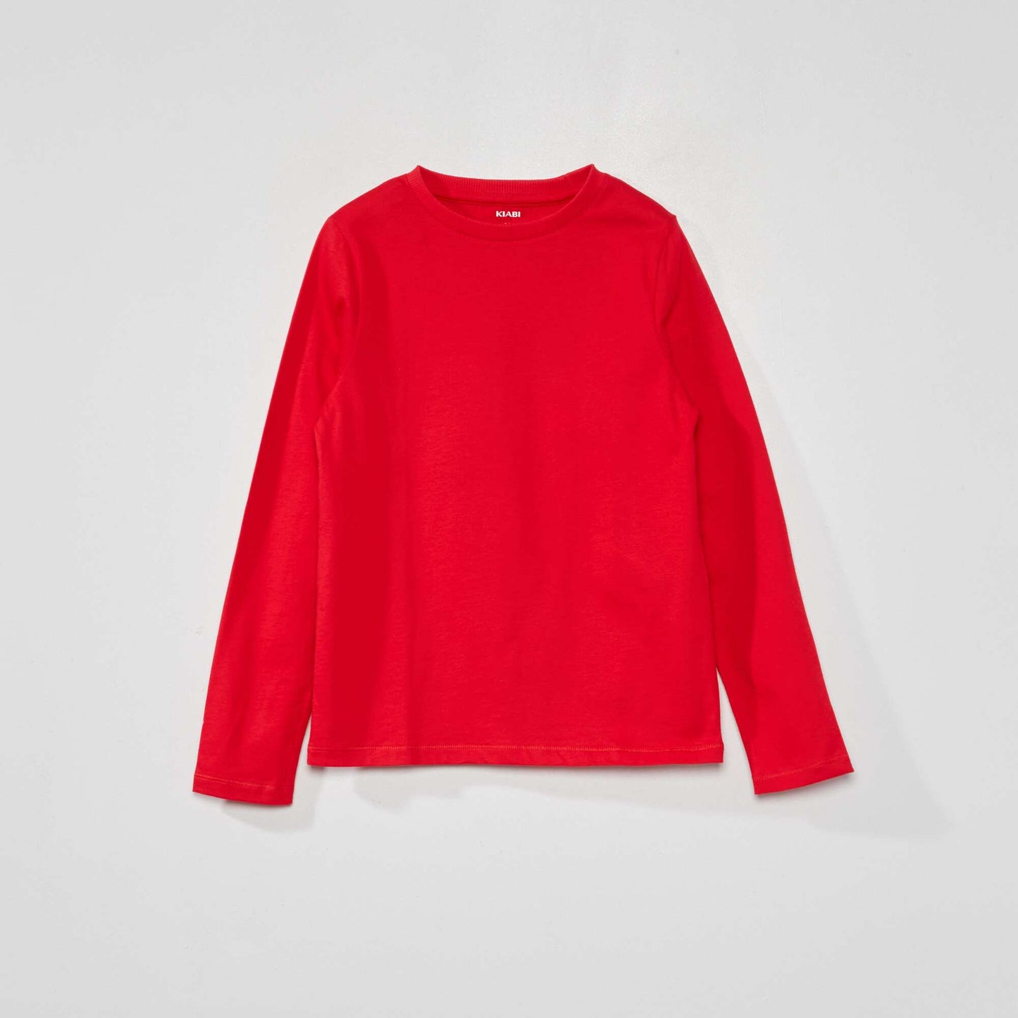 Plain long-sleeved T-shirt bright red