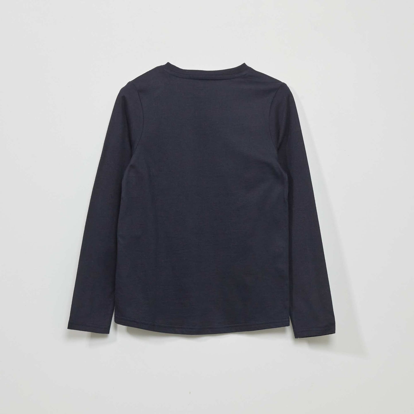 Long-sleeved T-shirt with henley collar blue