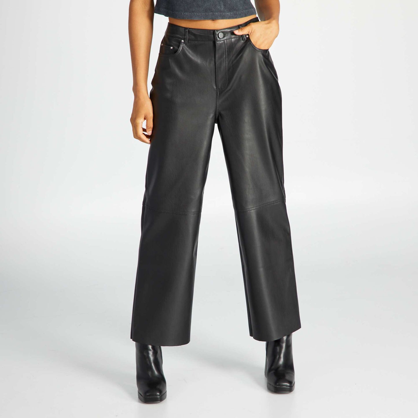 Synthetic trousers black