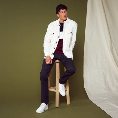 بنطلون جاكار بقصة ضيقة أسود