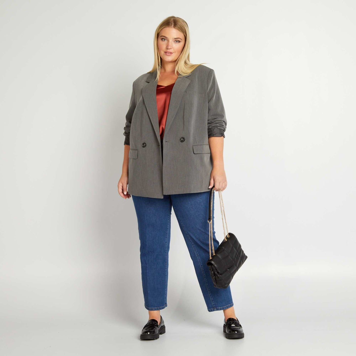 Double-breasted blazer GREY