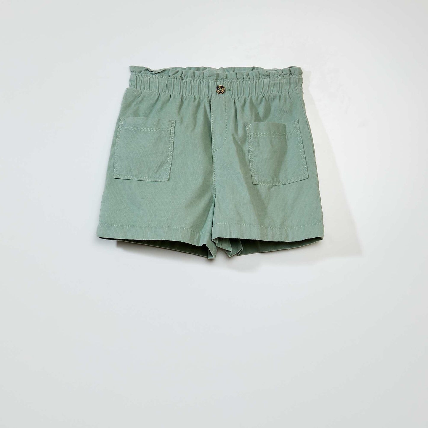 Velour paperbag shorts GREEN