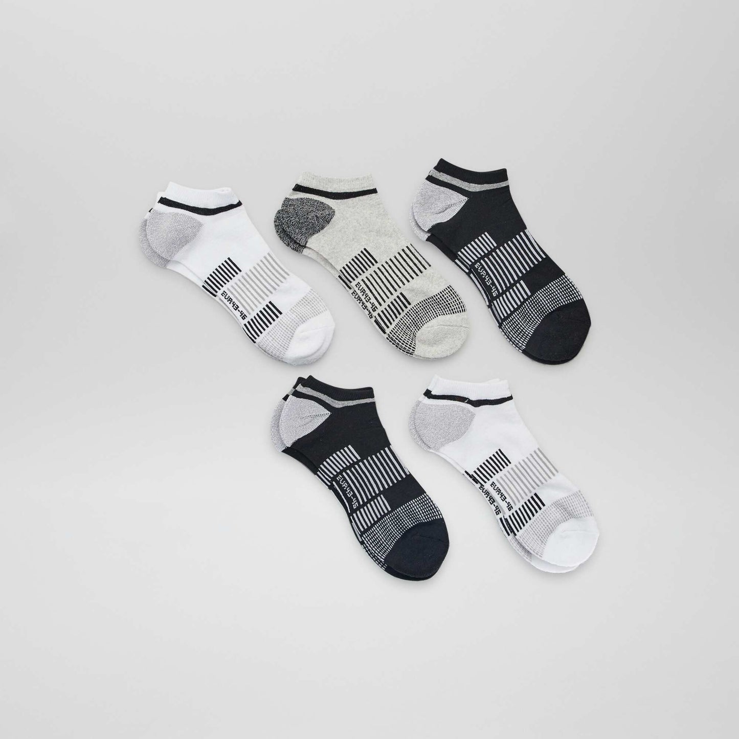 Pack of 5 pairs of invisible sports socks WHITE