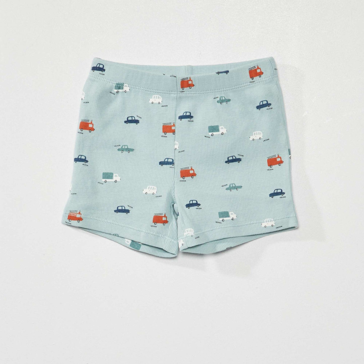 Ribbed short pyjamas - Two-piece set AO_CARS