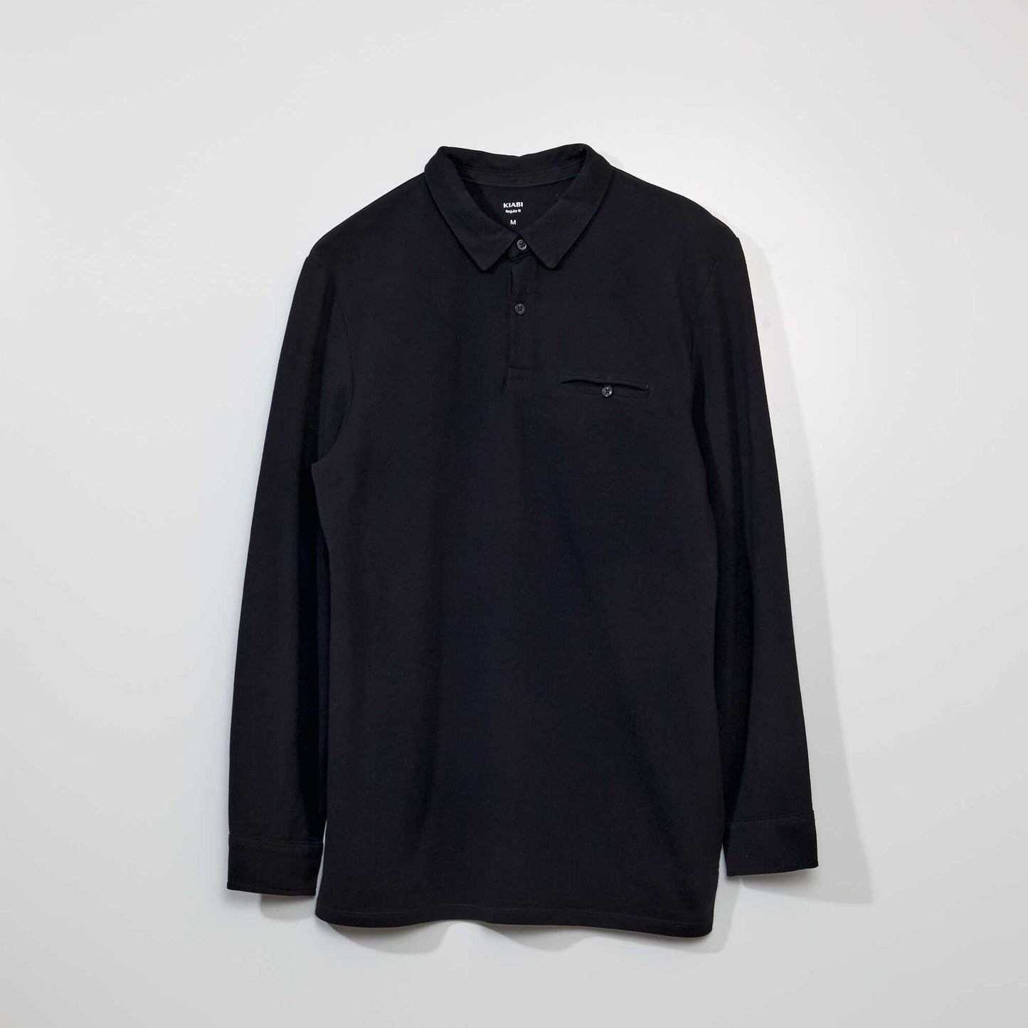 Cotton piqué polo shirt black