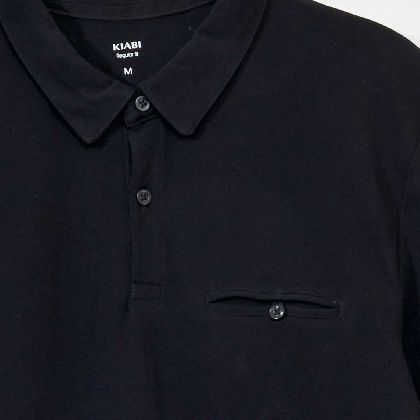 Cotton piqué polo shirt black