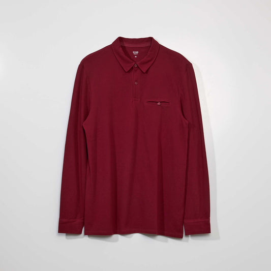 Cotton piqué polo shirt RHUBARB