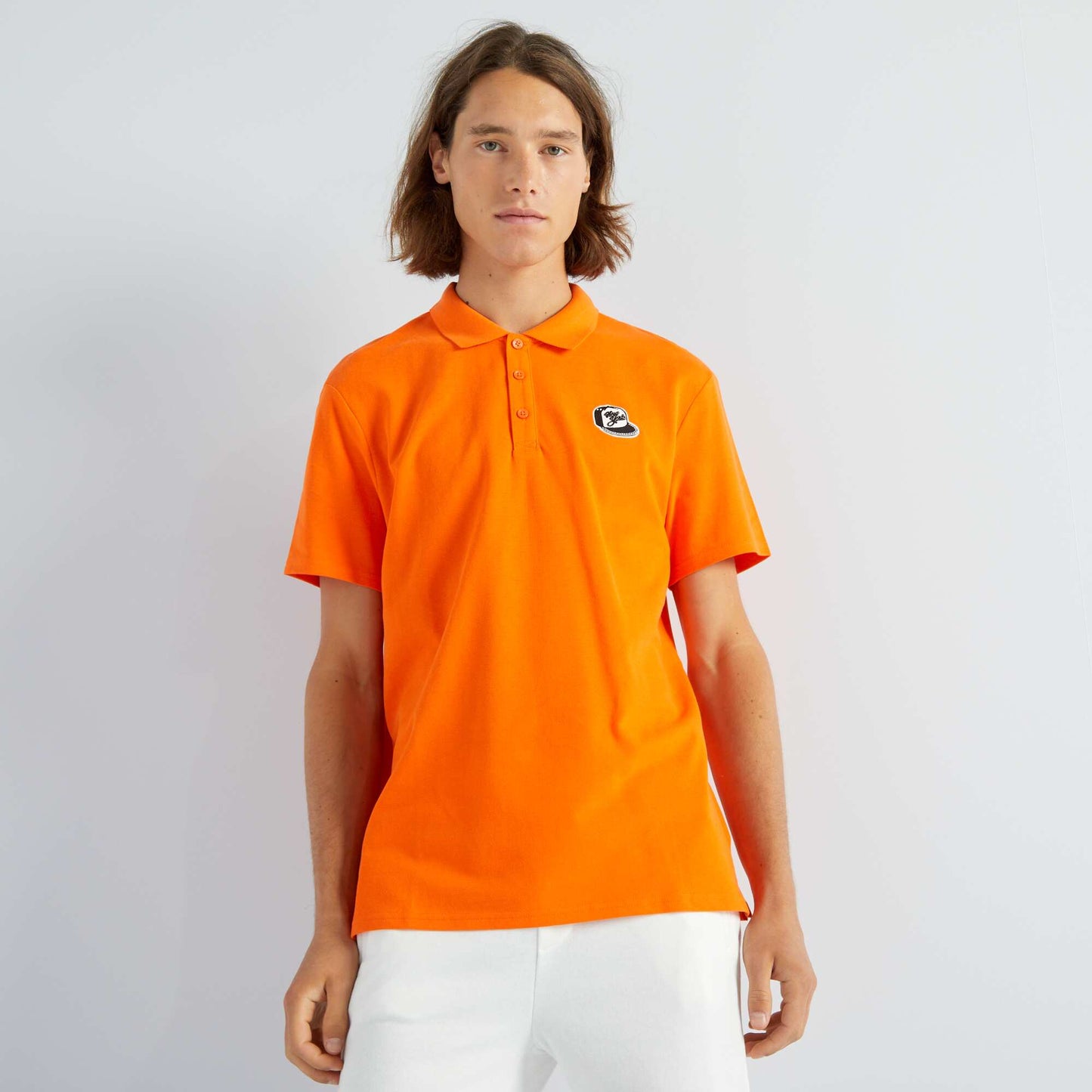 Cotton piqué polo shirt ORANGE