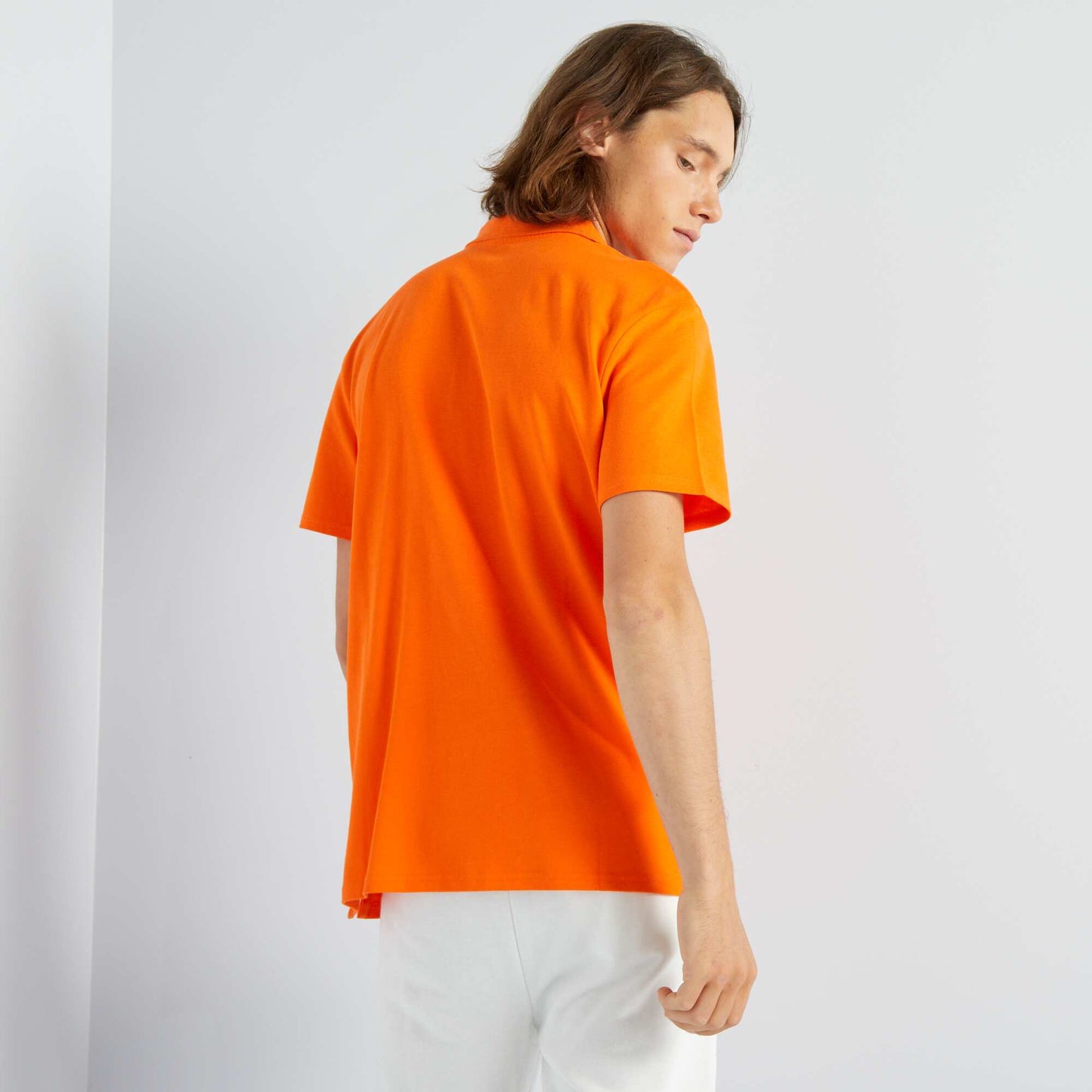 Cotton piqué polo shirt ORANGE