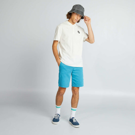 Cotton piqué polo shirt WHITE