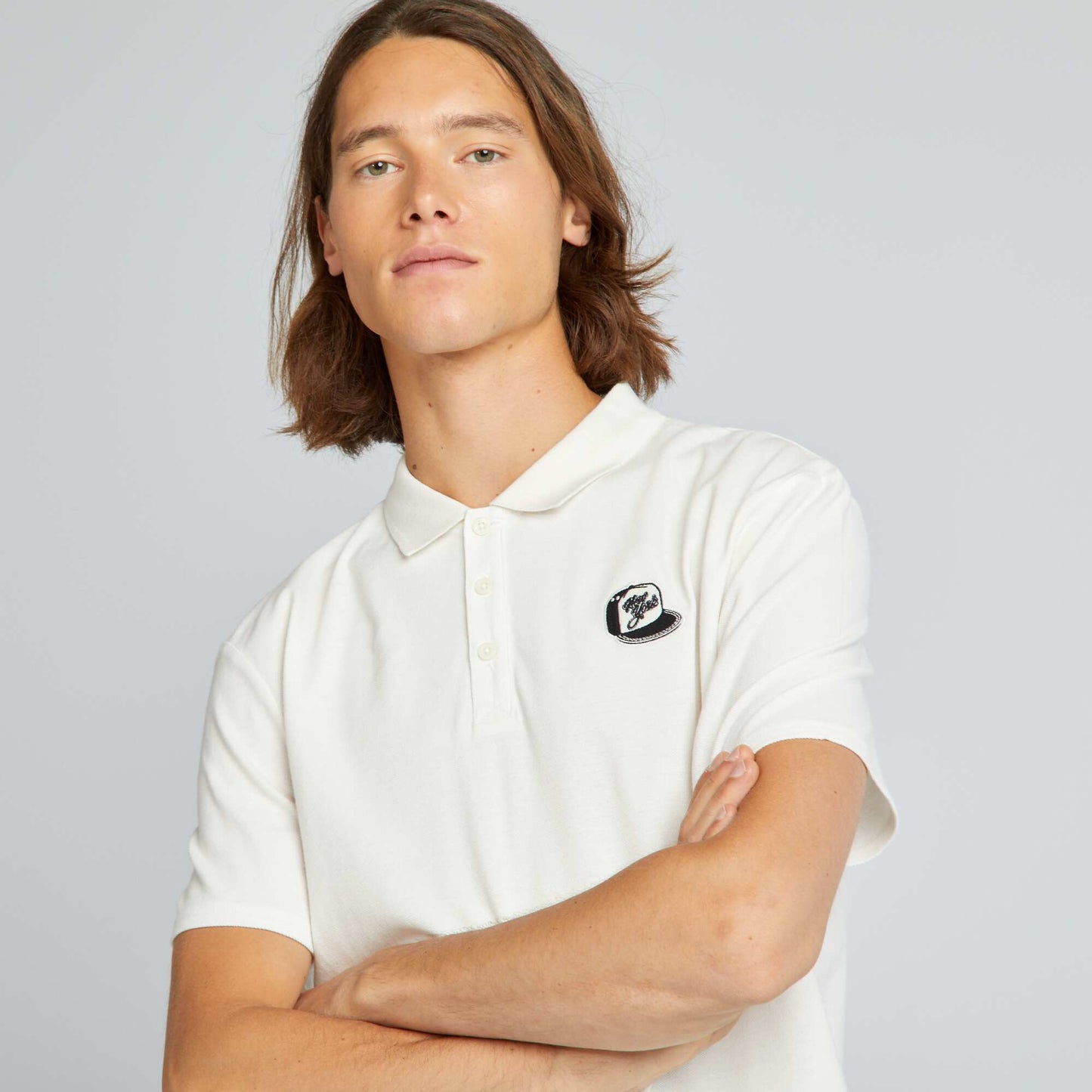 Cotton piqué polo shirt WHITE