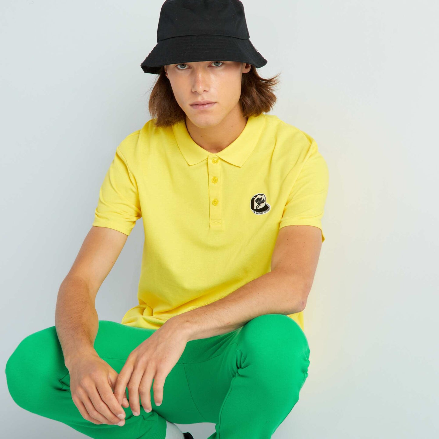 Cotton piqué polo shirt YELLOW