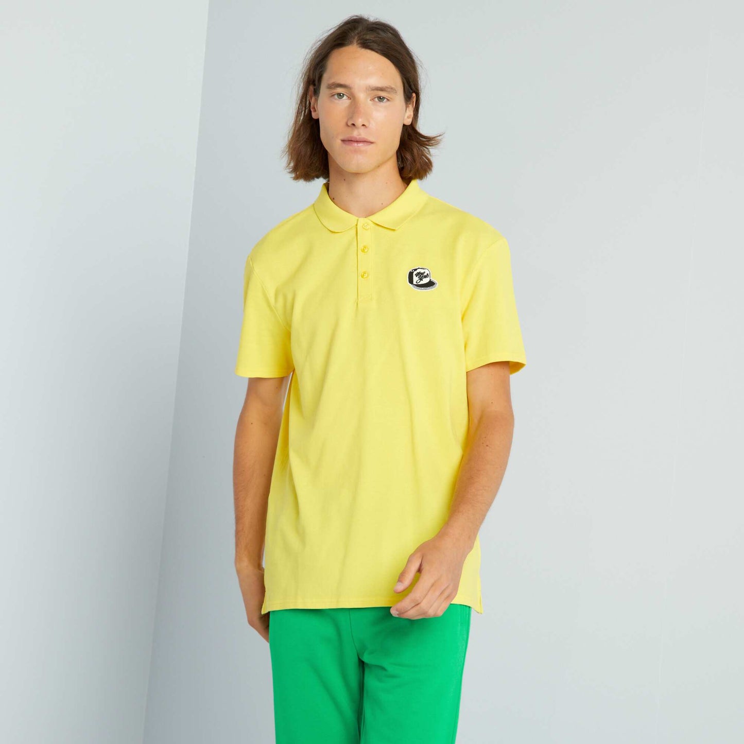 Cotton piqué polo shirt YELLOW